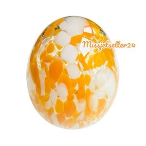 NEW Threshold Large Confetti Glass Orange/White Clear Hollow Easter Egg Target